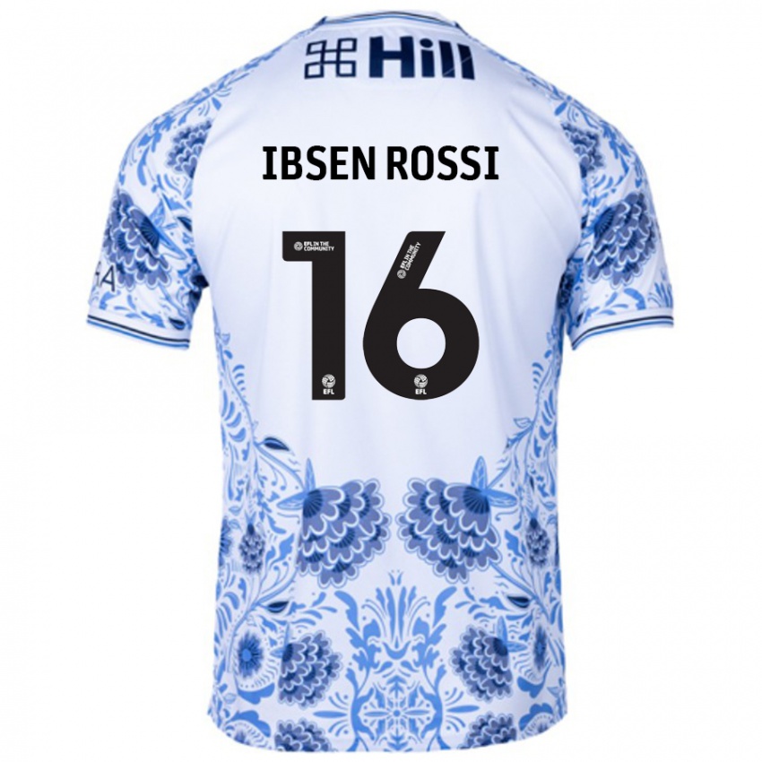 Niño Camiseta Zeno Ibsen Rossi #16 Blanco Azul 2ª Equipación 2024/25 La Camisa Argentina