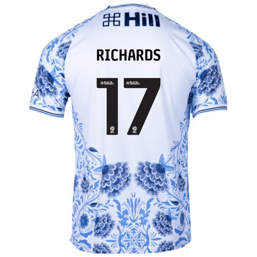 Niño Camiseta Taylor Richards #17 Blanco Azul 2ª Equipación 2024/25 La Camisa Argentina