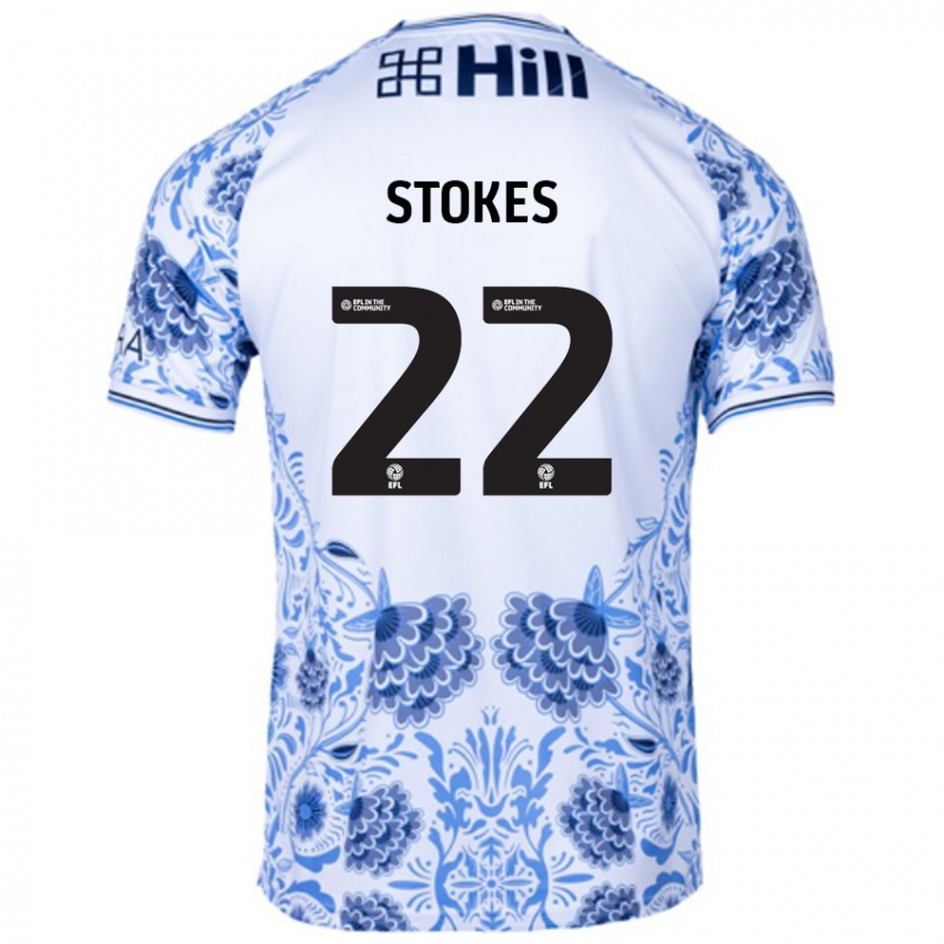 Niño Camiseta Josh Stokes #22 Blanco Azul 2ª Equipación 2024/25 La Camisa Argentina