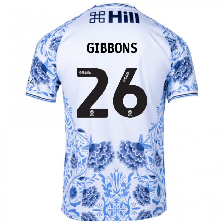 Niño Camiseta James Gibbons #26 Blanco Azul 2ª Equipación 2024/25 La Camisa Argentina