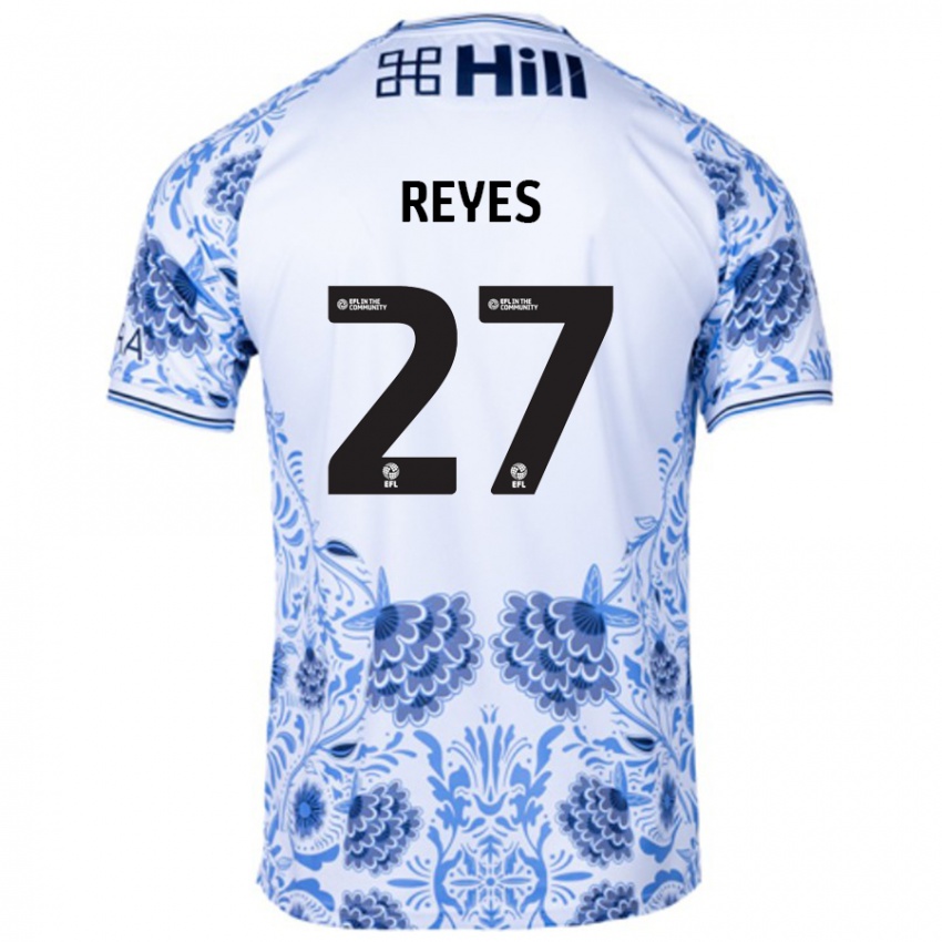 Niño Camiseta Vicente Reyes #27 Blanco Azul 2ª Equipación 2024/25 La Camisa Argentina