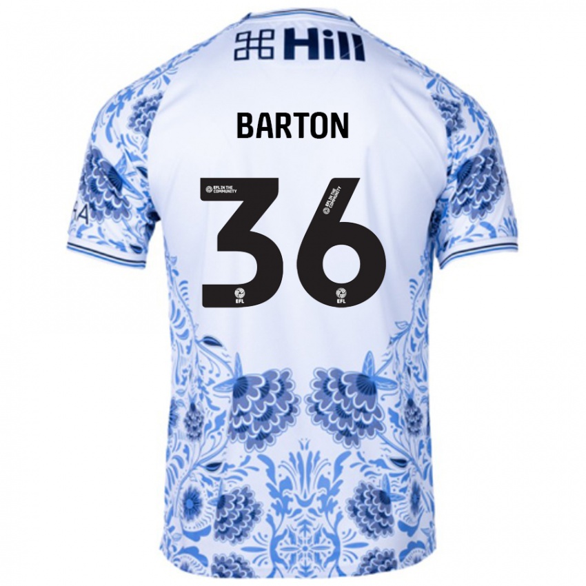 Niño Camiseta Dan Barton #36 Blanco Azul 2ª Equipación 2024/25 La Camisa Argentina