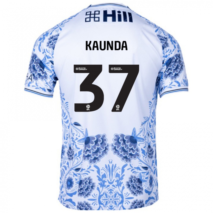 Niño Camiseta Amaru Kaunda #37 Blanco Azul 2ª Equipación 2024/25 La Camisa Argentina