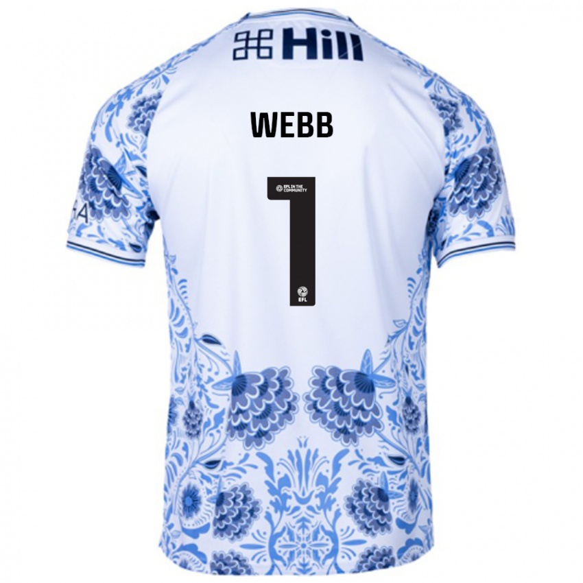 Niño Camiseta Lauren Webb #1 Blanco Azul 2ª Equipación 2024/25 La Camisa Argentina