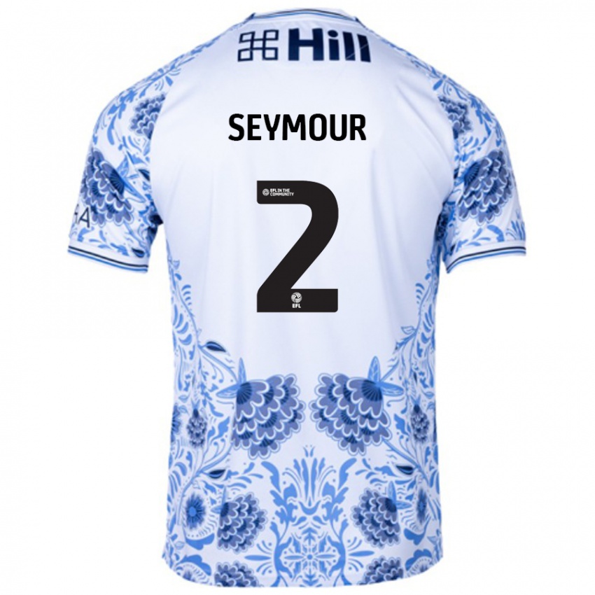 Niño Camiseta Mayzee Seymour #2 Blanco Azul 2ª Equipación 2024/25 La Camisa Argentina