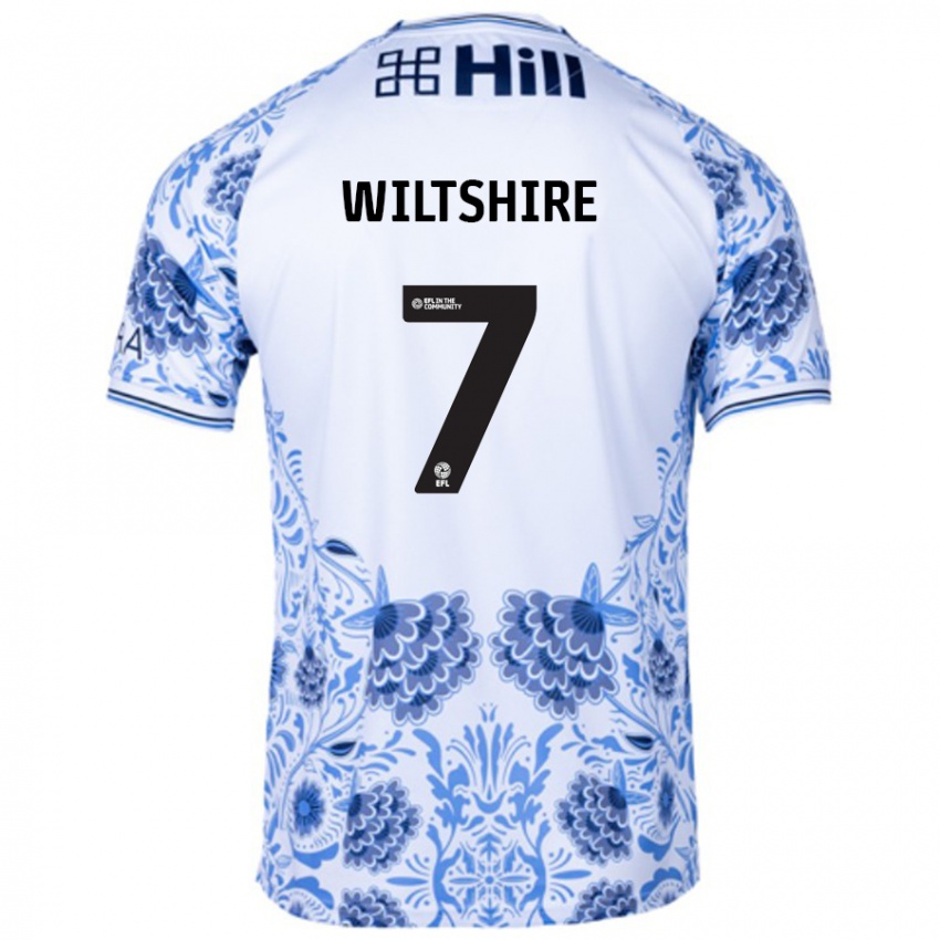 Niño Camiseta Sarah Wiltshire #7 Blanco Azul 2ª Equipación 2024/25 La Camisa Argentina