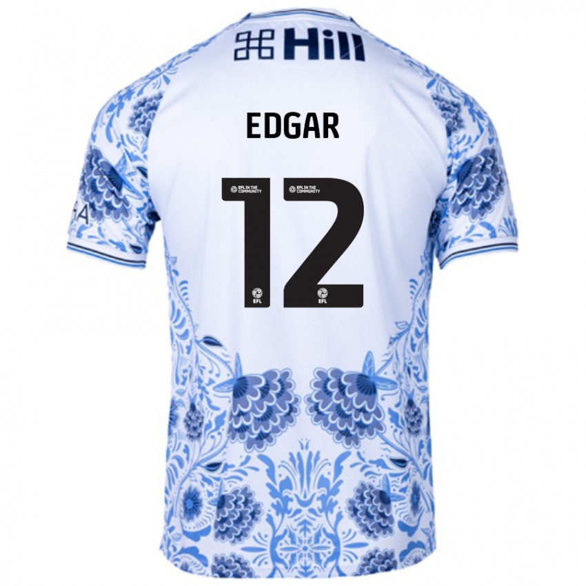 Niño Camiseta Sammy Edgar #12 Blanco Azul 2ª Equipación 2024/25 La Camisa Argentina