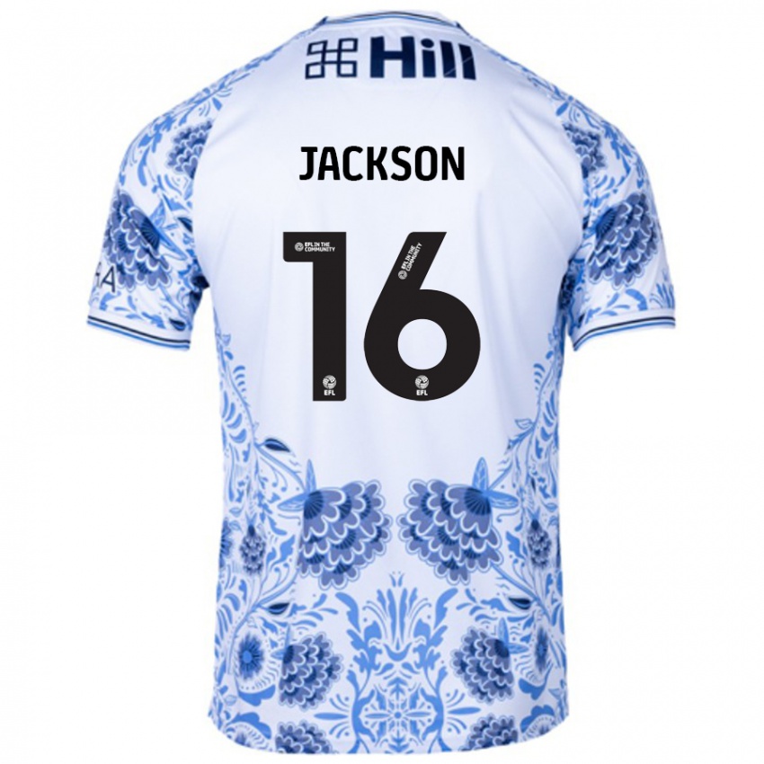 Niño Camiseta Abbie Jackson #16 Blanco Azul 2ª Equipación 2024/25 La Camisa Argentina