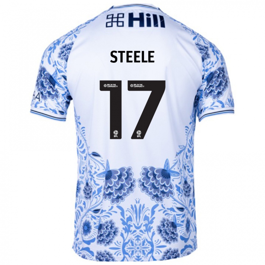 Niño Camiseta Fran Steele #17 Blanco Azul 2ª Equipación 2024/25 La Camisa Argentina