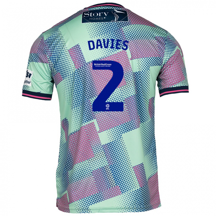 Niño Camiseta Archie Davies #2 Verde 2ª Equipación 2024/25 La Camisa Argentina