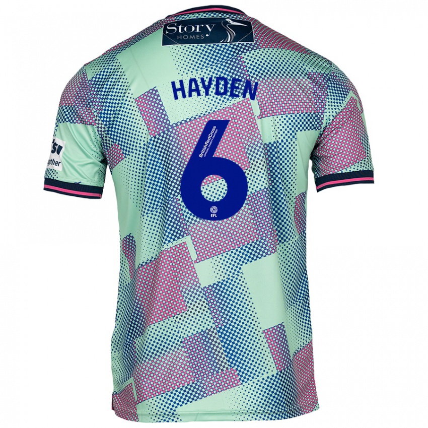 Niño Camiseta Aaron Hayden #6 Verde 2ª Equipación 2024/25 La Camisa Argentina