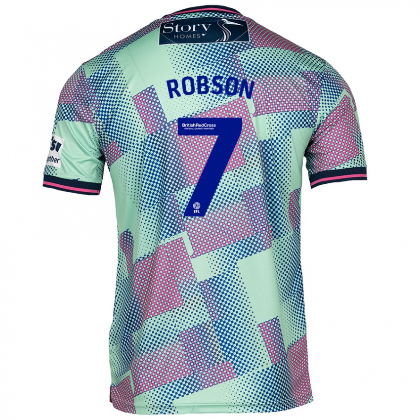 Niño Camiseta Ethan Robson #7 Verde 2ª Equipación 2024/25 La Camisa Argentina