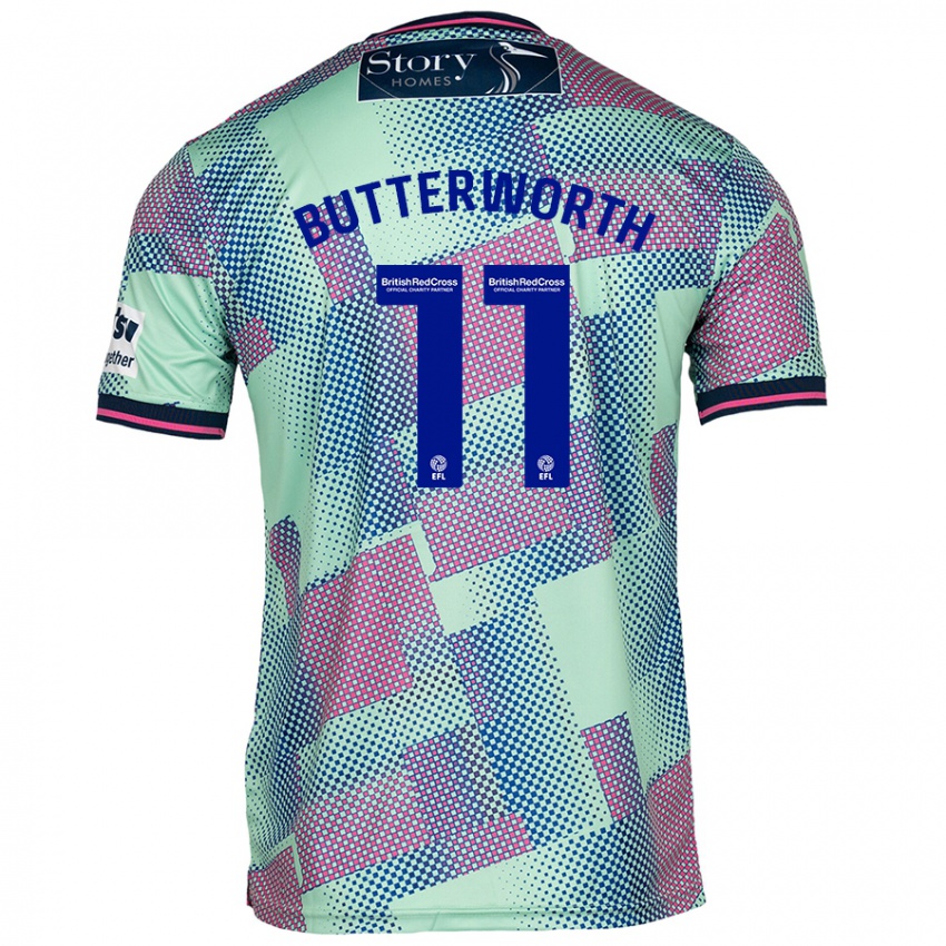 Niño Camiseta Daniel Butterworth #11 Verde 2ª Equipación 2024/25 La Camisa Argentina