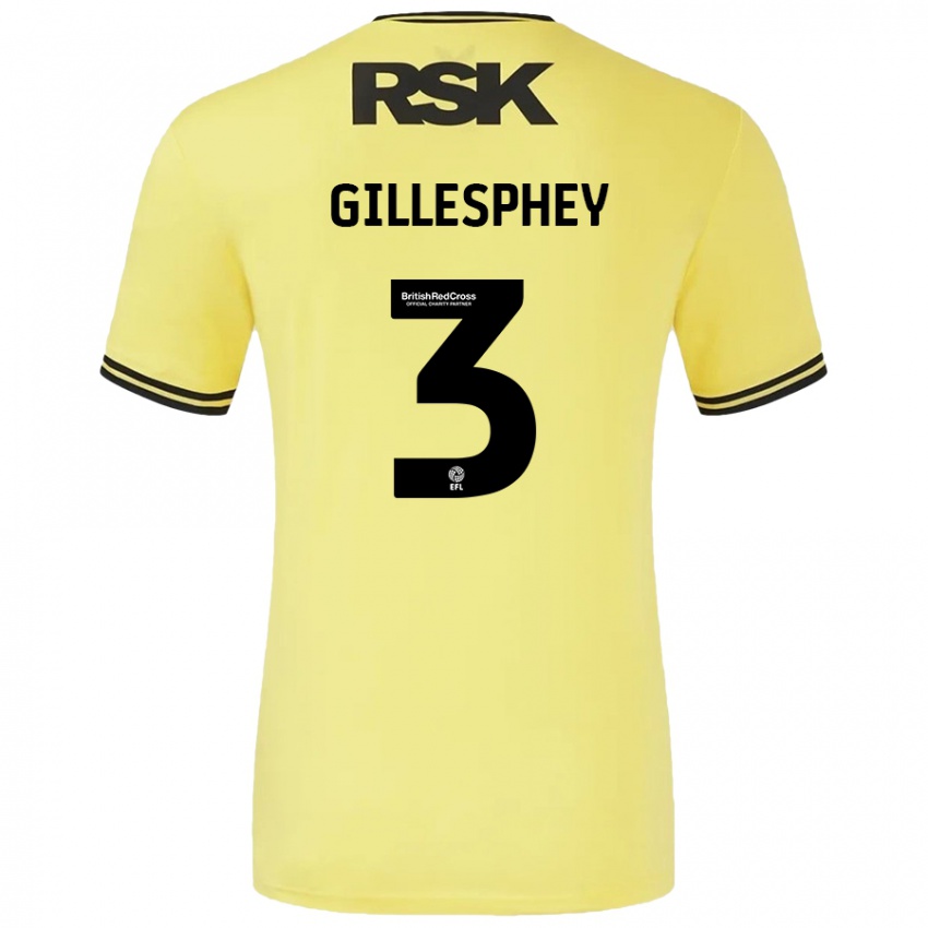 Niño Camiseta Macaulay Gillesphey #3 Amarillo Negro 2ª Equipación 2024/25 La Camisa Argentina