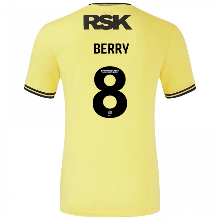 Niño Camiseta Luke Berry #8 Amarillo Negro 2ª Equipación 2024/25 La Camisa Argentina