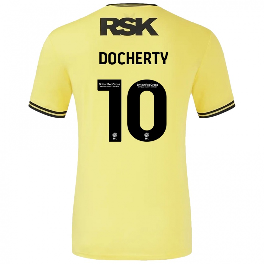 Niño Camiseta Greg Docherty #10 Amarillo Negro 2ª Equipación 2024/25 La Camisa Argentina