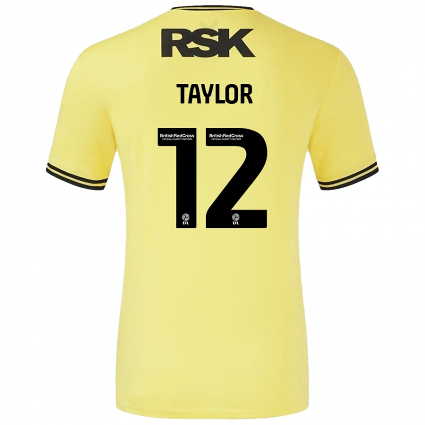 Niño Camiseta Terry Taylor #12 Amarillo Negro 2ª Equipación 2024/25 La Camisa Argentina