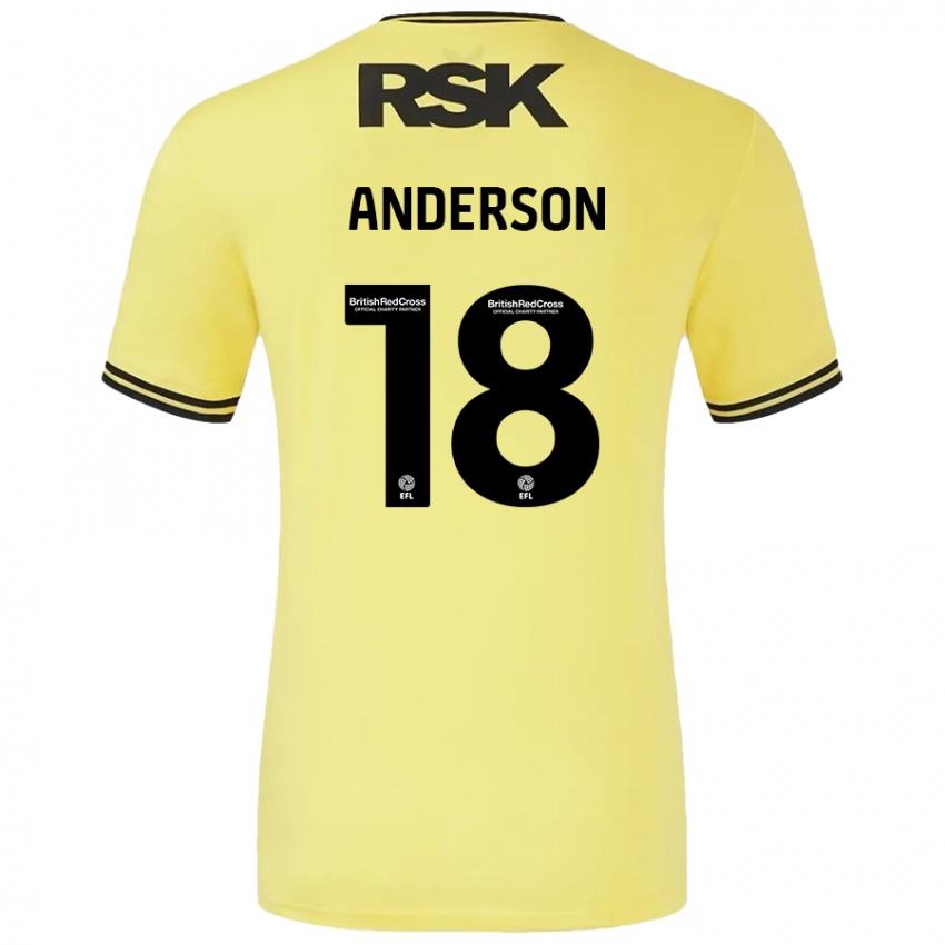 Niño Camiseta Karoy Anderson #18 Amarillo Negro 2ª Equipación 2024/25 La Camisa Argentina