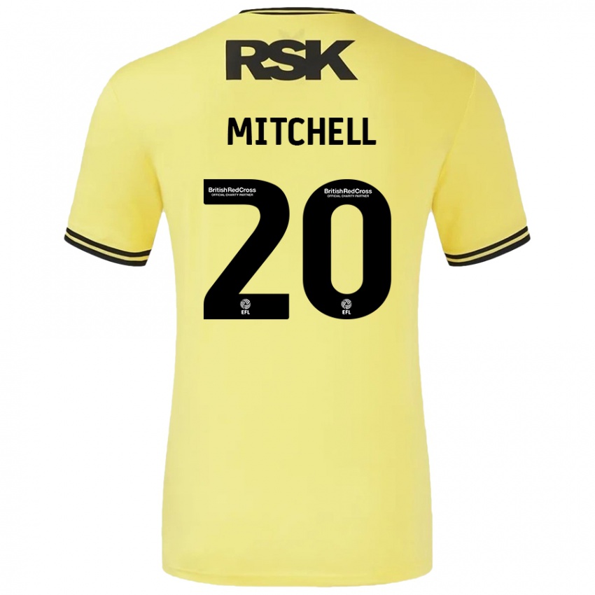 Niño Camiseta Zach Mitchell #20 Amarillo Negro 2ª Equipación 2024/25 La Camisa Argentina