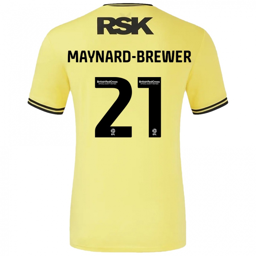 Niño Camiseta Ashley Maynard-Brewer #21 Amarillo Negro 2ª Equipación 2024/25 La Camisa Argentina