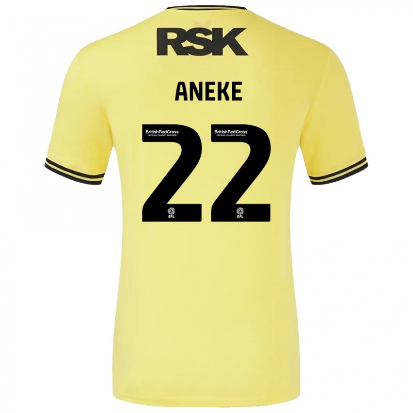 Niño Camiseta Chuks Aneke #22 Amarillo Negro 2ª Equipación 2024/25 La Camisa Argentina