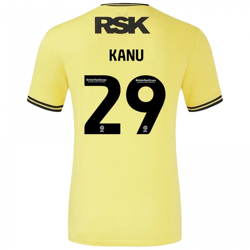 Niño Camiseta Daniel Kanu #29 Amarillo Negro 2ª Equipación 2024/25 La Camisa Argentina