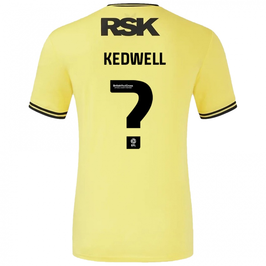 Niño Camiseta Harvey Kedwell #0 Amarillo Negro 2ª Equipación 2024/25 La Camisa Argentina