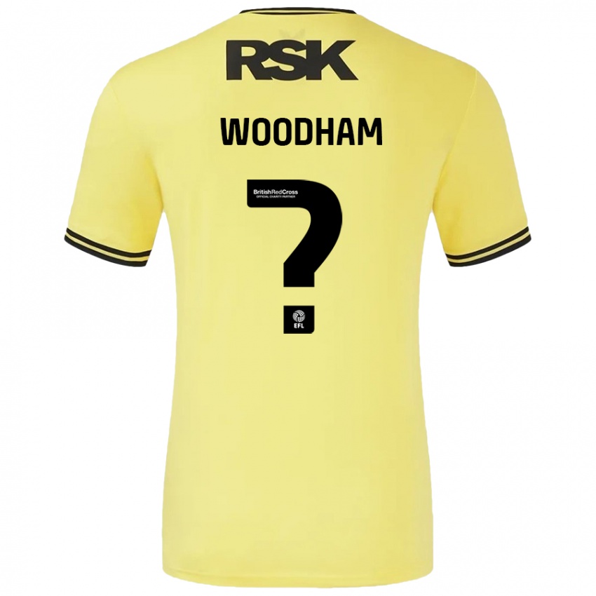 Niño Camiseta Finley Woodham #0 Amarillo Negro 2ª Equipación 2024/25 La Camisa Argentina