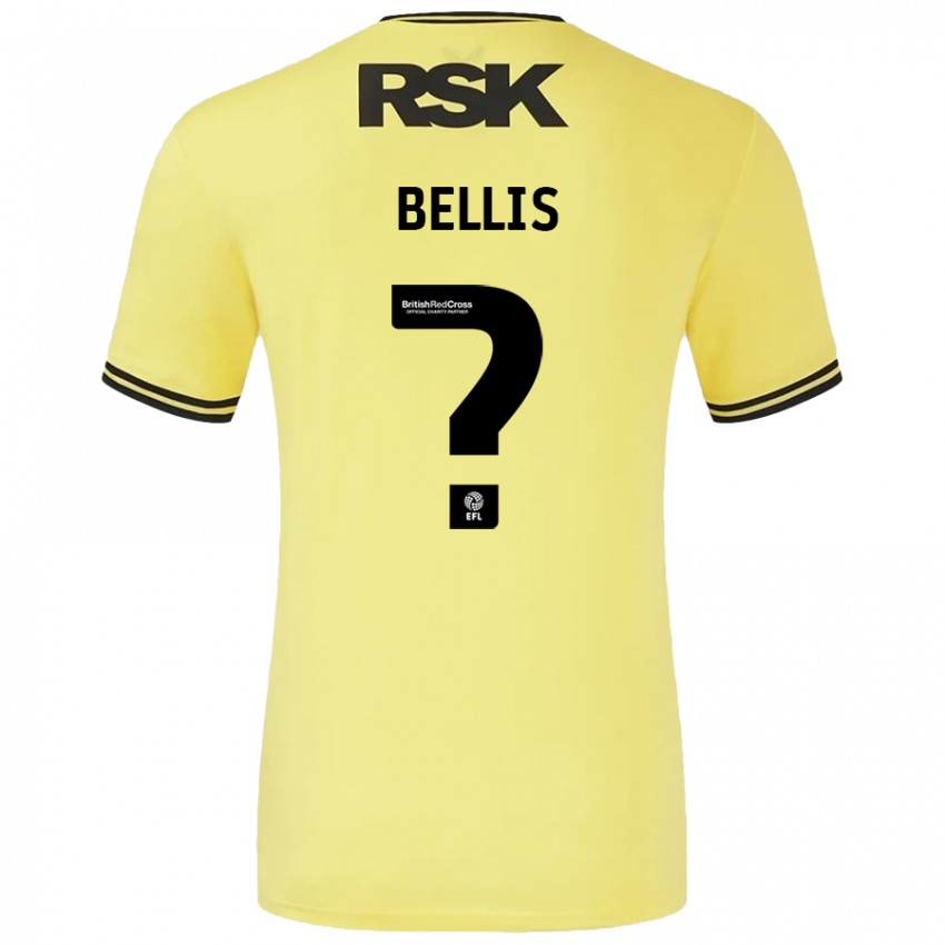 Niño Camiseta Reece Bellis #0 Amarillo Negro 2ª Equipación 2024/25 La Camisa Argentina