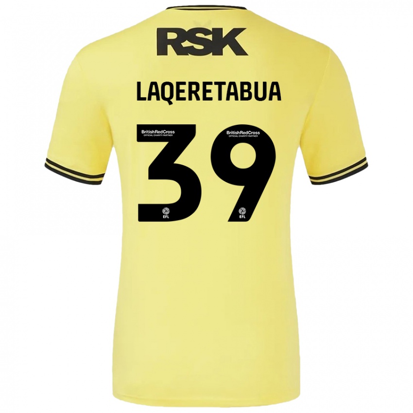 Niño Camiseta Josh Laqeretabua #39 Amarillo Negro 2ª Equipación 2024/25 La Camisa Argentina