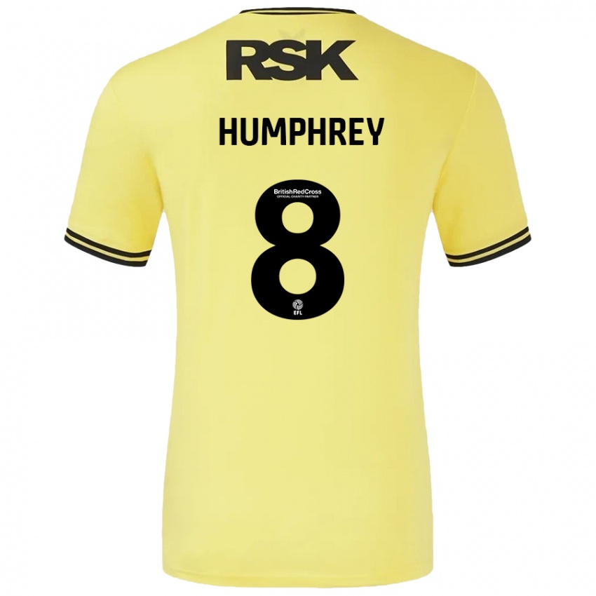 Niño Camiseta Carla Humphrey #8 Amarillo Negro 2ª Equipación 2024/25 La Camisa Argentina