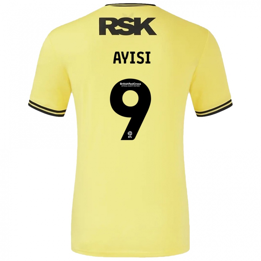 Niño Camiseta Freda Ayisi #9 Amarillo Negro 2ª Equipación 2024/25 La Camisa Argentina