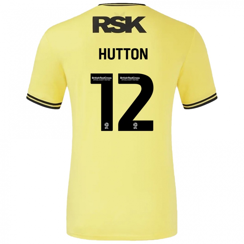 Niño Camiseta Jodie Hutton #12 Amarillo Negro 2ª Equipación 2024/25 La Camisa Argentina