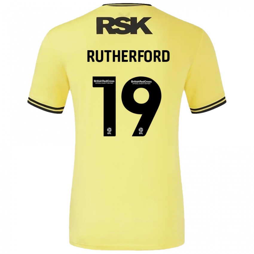 Niño Camiseta Ella Rutherford #19 Amarillo Negro 2ª Equipación 2024/25 La Camisa Argentina