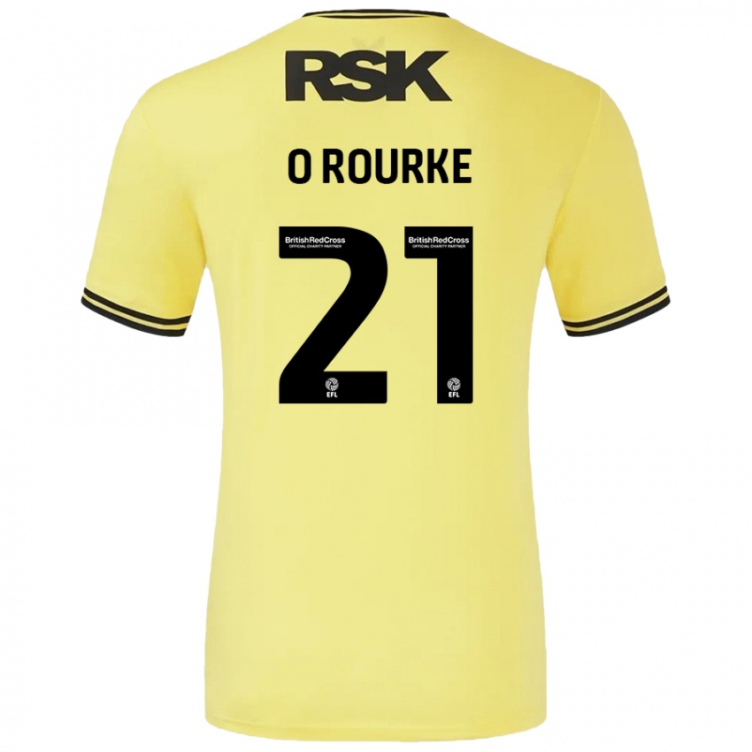 Niño Camiseta Sophie O'rourke #21 Amarillo Negro 2ª Equipación 2024/25 La Camisa Argentina