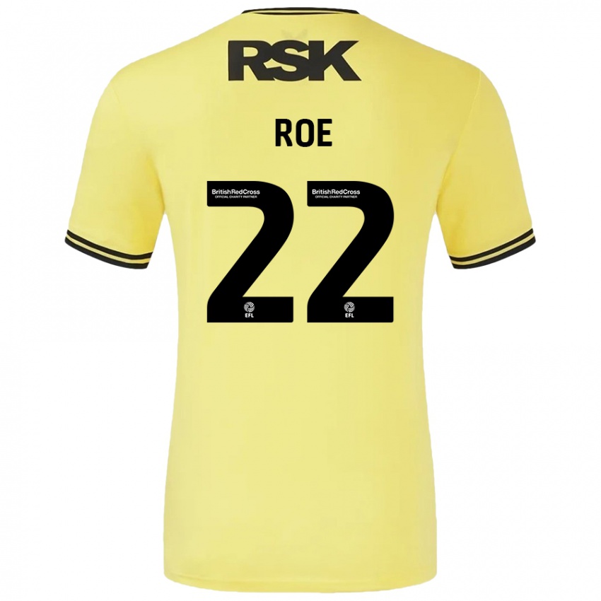 Niño Camiseta Bethan Roe #22 Amarillo Negro 2ª Equipación 2024/25 La Camisa Argentina