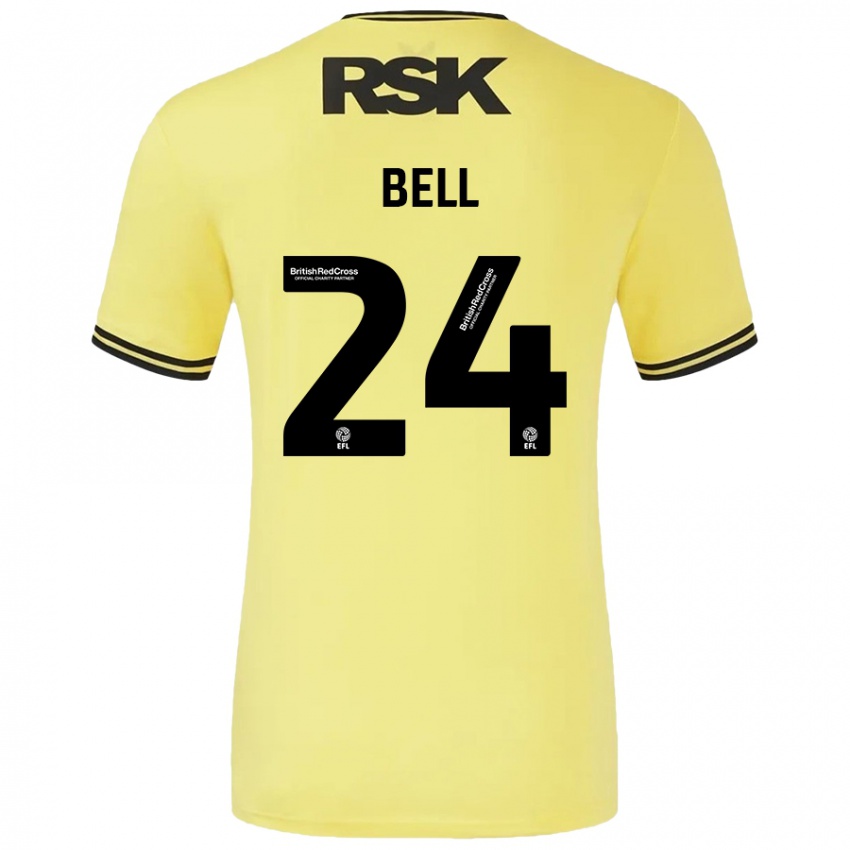 Niño Camiseta Taylor Bell #24 Amarillo Negro 2ª Equipación 2024/25 La Camisa Argentina