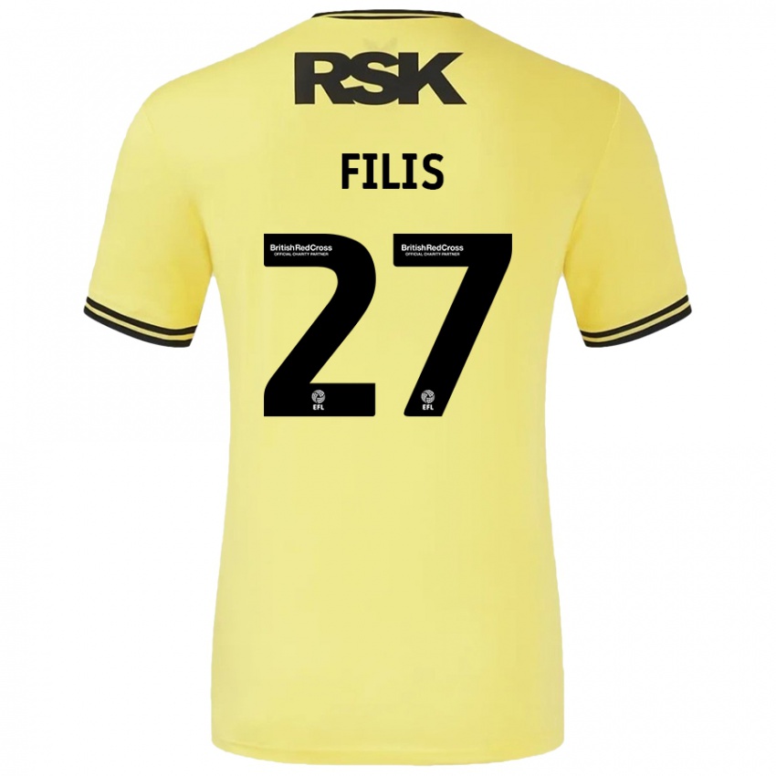 Niño Camiseta Melisa Filis #27 Amarillo Negro 2ª Equipación 2024/25 La Camisa Argentina