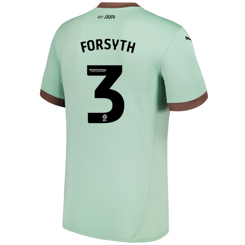 Niño Camiseta Craig Forsyth #3 Verde Pálido 2ª Equipación 2024/25 La Camisa Argentina