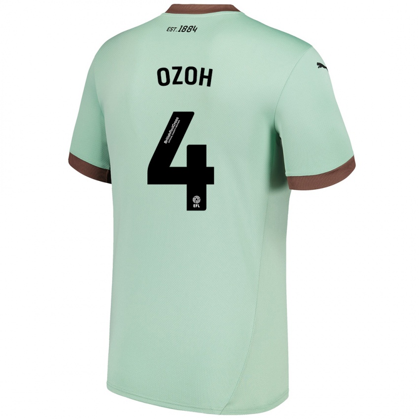 Niño Camiseta David Ozoh #4 Verde Pálido 2ª Equipación 2024/25 La Camisa Argentina