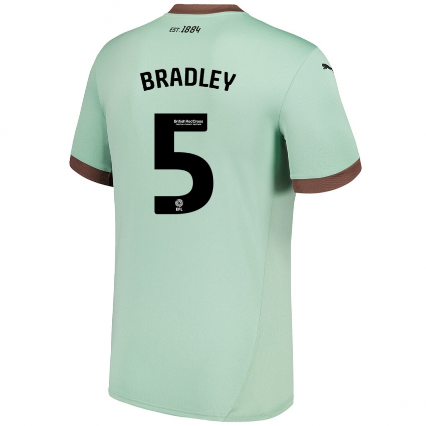 Niño Camiseta Sonny Bradley #5 Verde Pálido 2ª Equipación 2024/25 La Camisa Argentina