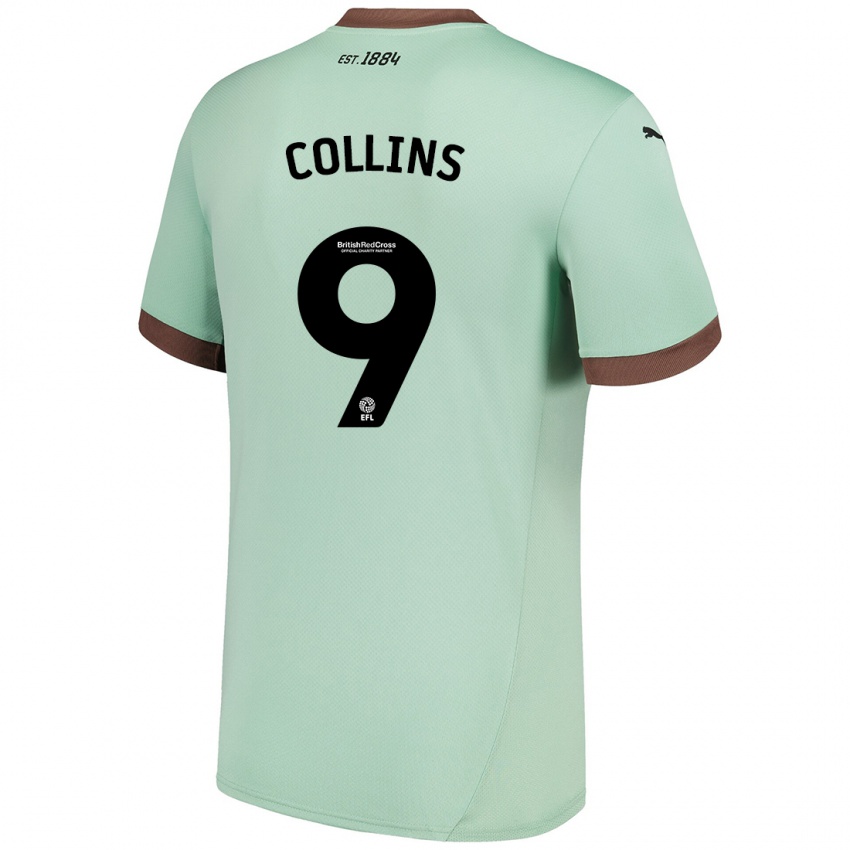 Niño Camiseta James Collins #9 Verde Pálido 2ª Equipación 2024/25 La Camisa Argentina