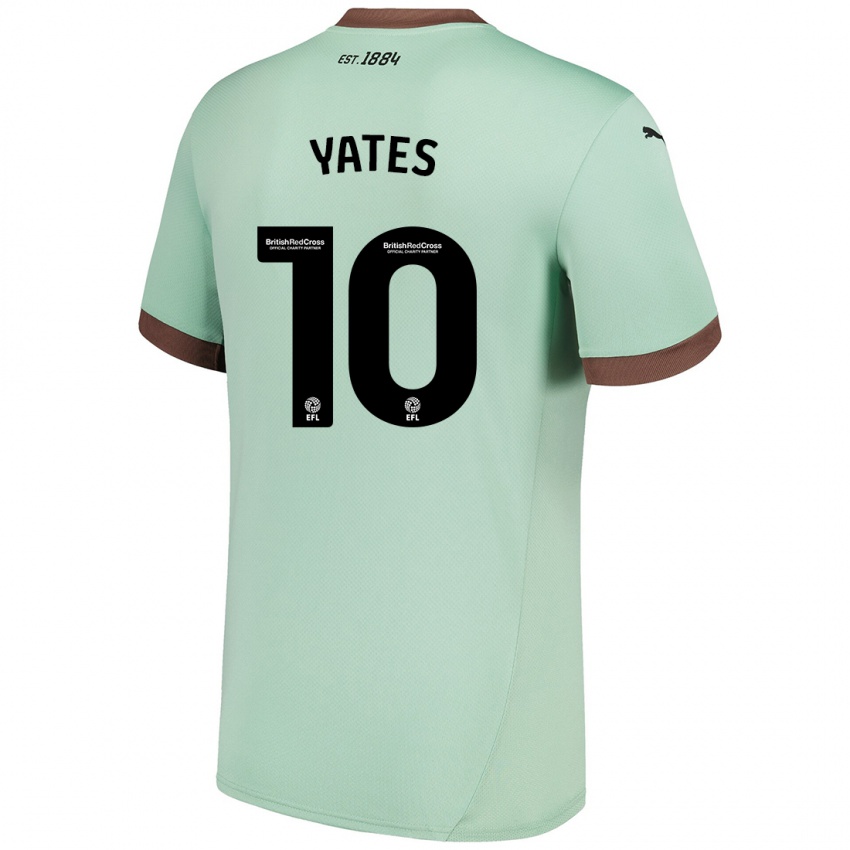 Niño Camiseta Jerry Yates #10 Verde Pálido 2ª Equipación 2024/25 La Camisa Argentina