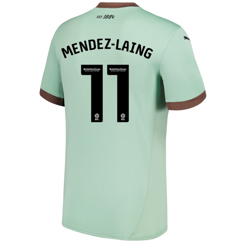 Niño Camiseta Nathaniel Méndez-Laing #11 Verde Pálido 2ª Equipación 2024/25 La Camisa Argentina