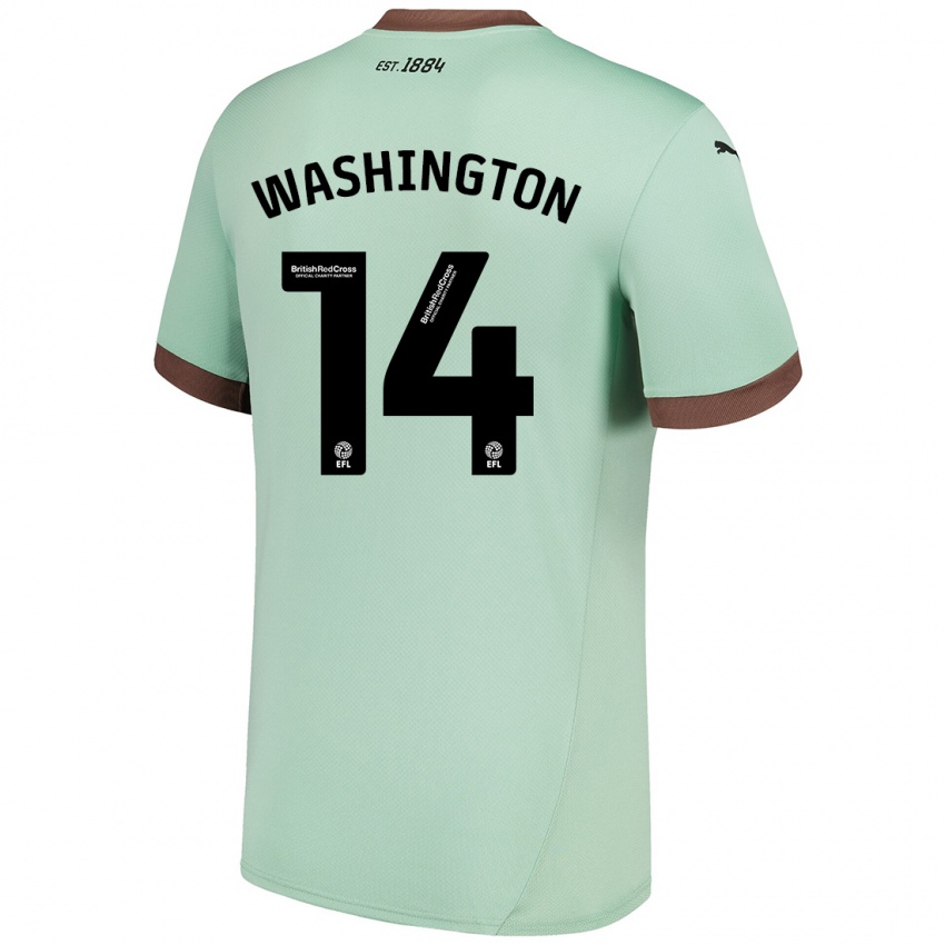 Niño Camiseta Conor Washington #14 Verde Pálido 2ª Equipación 2024/25 La Camisa Argentina