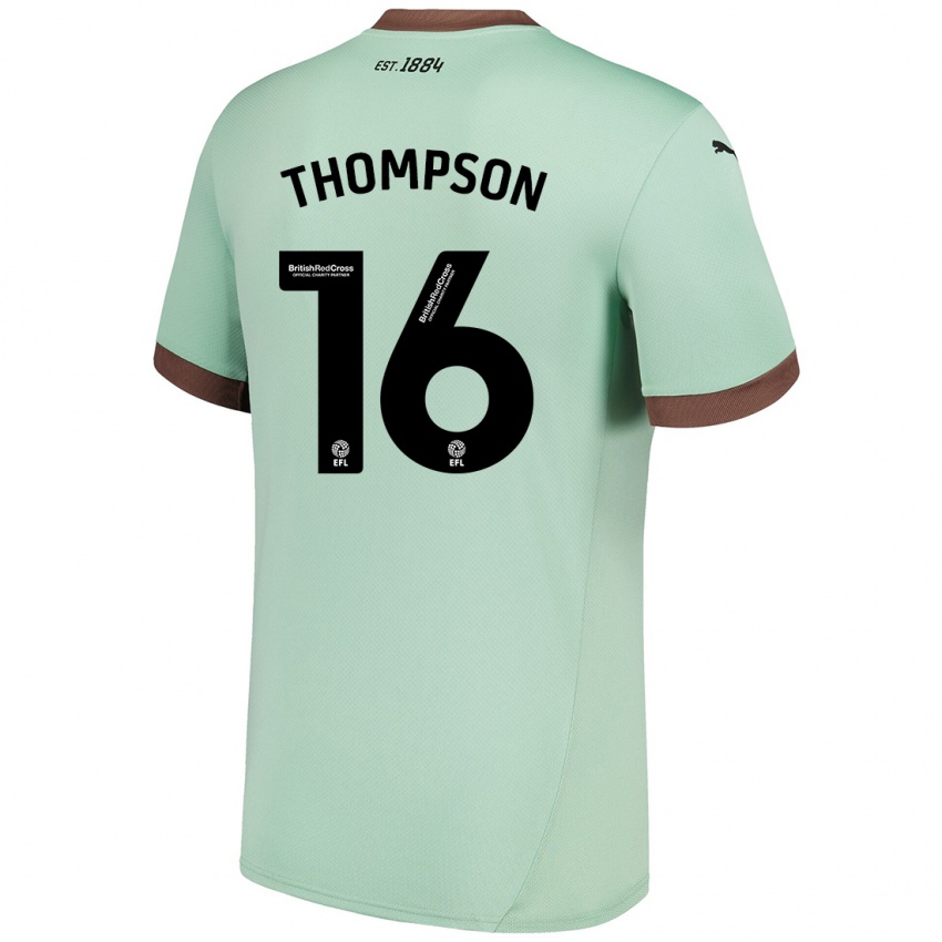 Niño Camiseta Liam Thompson #16 Verde Pálido 2ª Equipación 2024/25 La Camisa Argentina