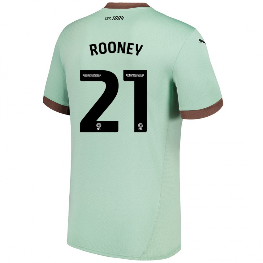 Niño Camiseta Jake Rooney #21 Verde Pálido 2ª Equipación 2024/25 La Camisa Argentina