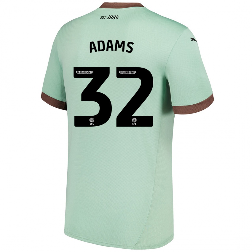 Niño Camiseta Ebou Adams #32 Verde Pálido 2ª Equipación 2024/25 La Camisa Argentina