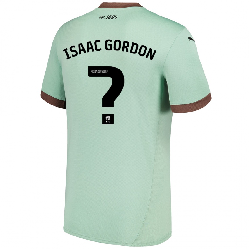 Niño Camiseta Isaac Gordon #0 Verde Pálido 2ª Equipación 2024/25 La Camisa Argentina