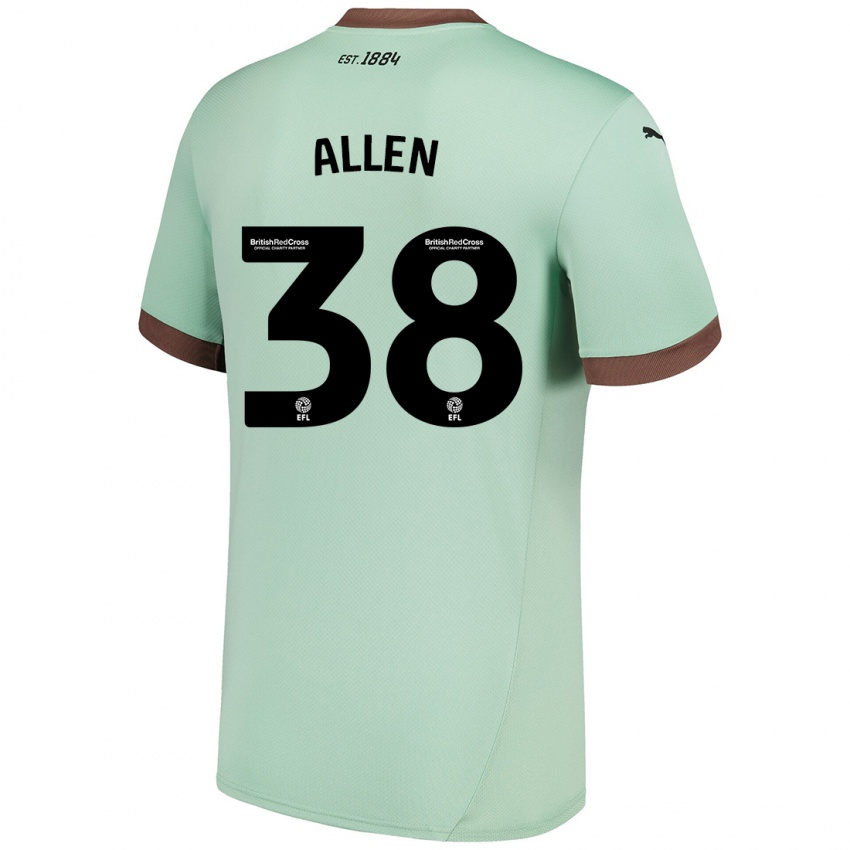 Niño Camiseta Cruz Allen #38 Verde Pálido 2ª Equipación 2024/25 La Camisa Argentina